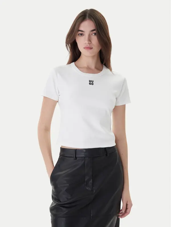 HUGO Hugo T-shirt Delanor 50512000 Bijela Slim Fit