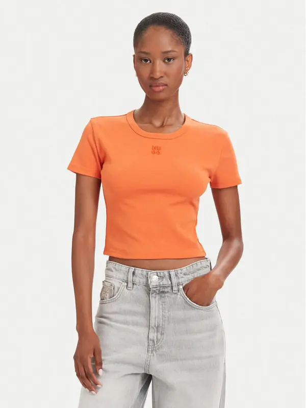 HUGO HUGO T-shirt Delanor 50512000 Narančasta Slim Fit