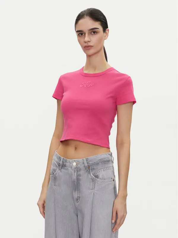 HUGO HUGO T-shirt Delanor_2 50539132 Ružičasta Cropped Fit