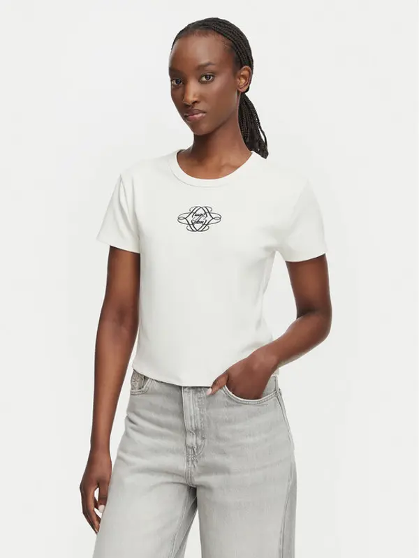 HUGO HUGO T-shirt Delanor_4 50570857 Bijela Cropp Fit