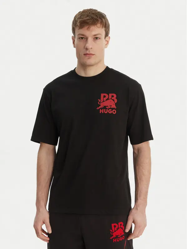 HUGO HUGO T-shirt Delel_RB 50564572 Crna Relaxed Fit