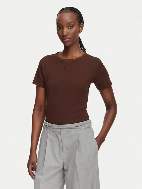 HUGO HUGO T-shirt Deloris 50512002 Smeđa Regular Fit
