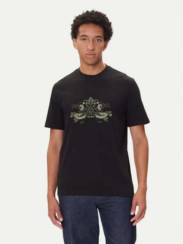 HUGO HUGO T-shirt Denrith 50544543 Crna Regular Fit