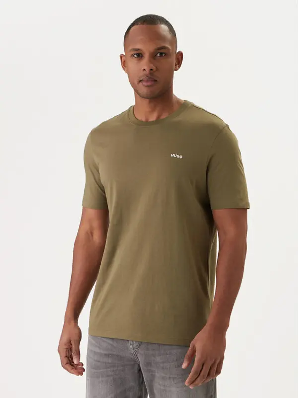 HUGO HUGO T-shirt Dero222 50466158 Kaki Regular Fit