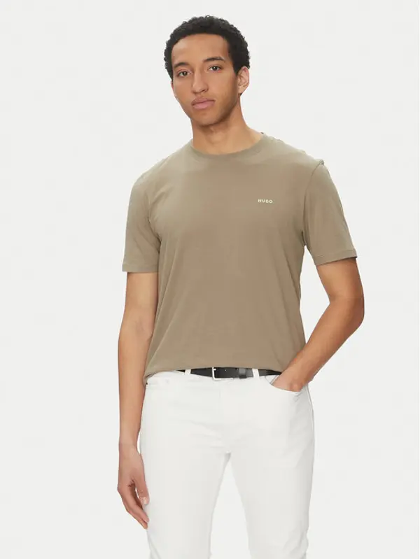 HUGO HUGO T-shirt Dero222 50466158 Smeđa Regular Fit