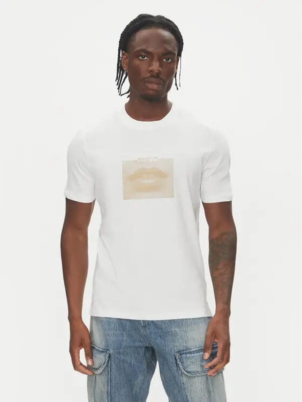 HUGO HUGO T-shirt Deterni 50544496 Bijela Regular Fit