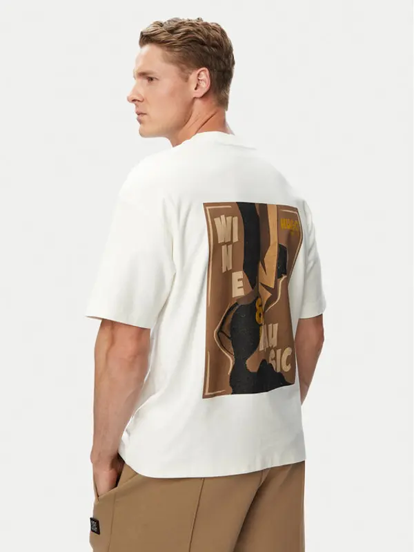 HUGO HUGO T-shirt Detzi 50563795 Krem Relaxed Fit
