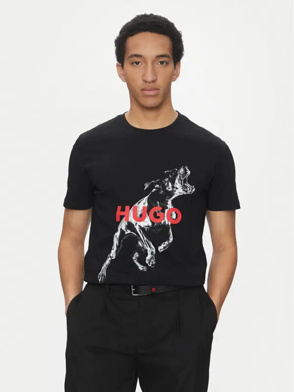 HUGO Hugo T-shirt Deyladec 50530607 Crna Oversize