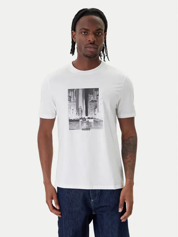 HUGO HUGO T-shirt Deyss 50553755 Bijela Regular Fit