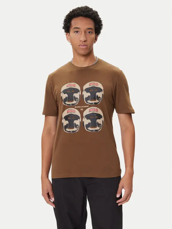 HUGO HUGO T-shirt Diboxer 50542560 Tamno smeđa Regular Fit