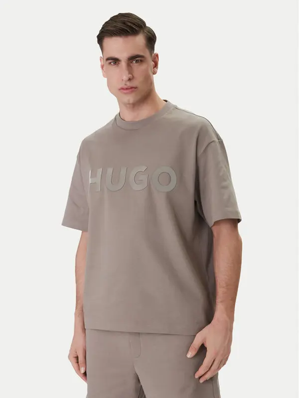 HUGO HUGO T-shirt Dinkee 50525765 Bež Oversize