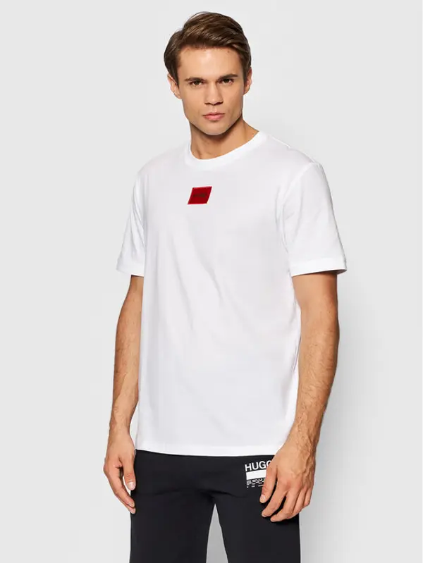 HUGO Hugo T-shirt Diragolino 212 50447978 Bijela Regular Fit