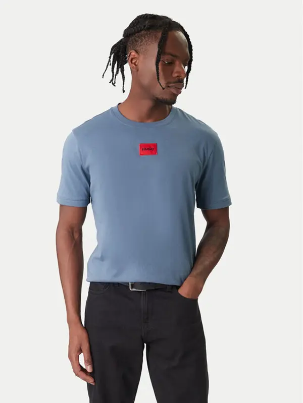 HUGO HUGO T-shirt Diragolino 50447978 Plava Regular Fit