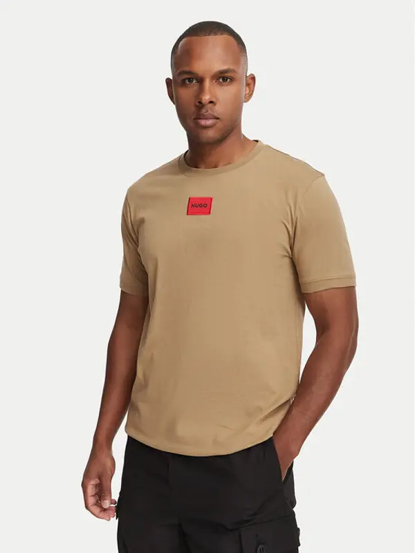 HUGO HUGO T-shirt Diragolino212 50447978 Bež Regular Fit