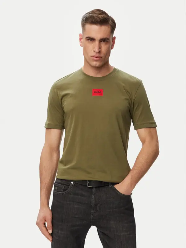 HUGO HUGO T-shirt Diragolino212 50447978 Zelena Regular Fit