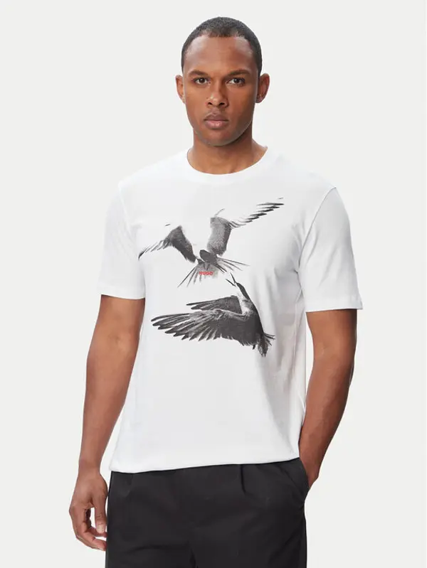 HUGO HUGO T-shirt Dirunn 50564143 Bijela Regular Fit