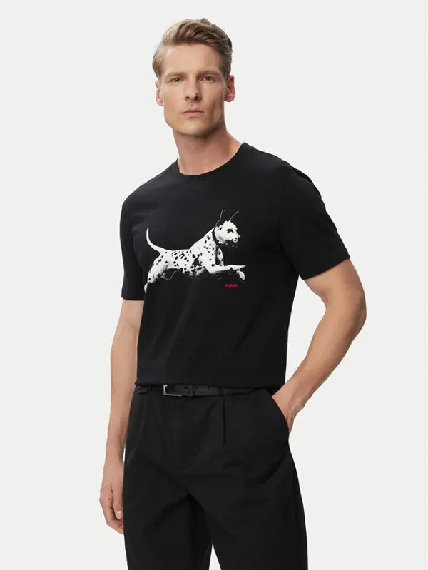 HUGO HUGO T-shirt Dirunn 50564143 Crna Regular Fit