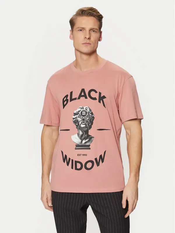 HUGO HUGO T-shirt Dostalgi 50530684 Ružičasta Relaxed Fit