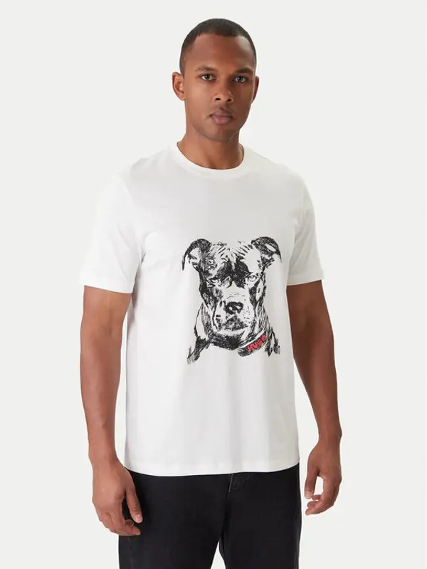HUGO HUGO T-shirt Dubrox 50553779 Écru Regular Fit