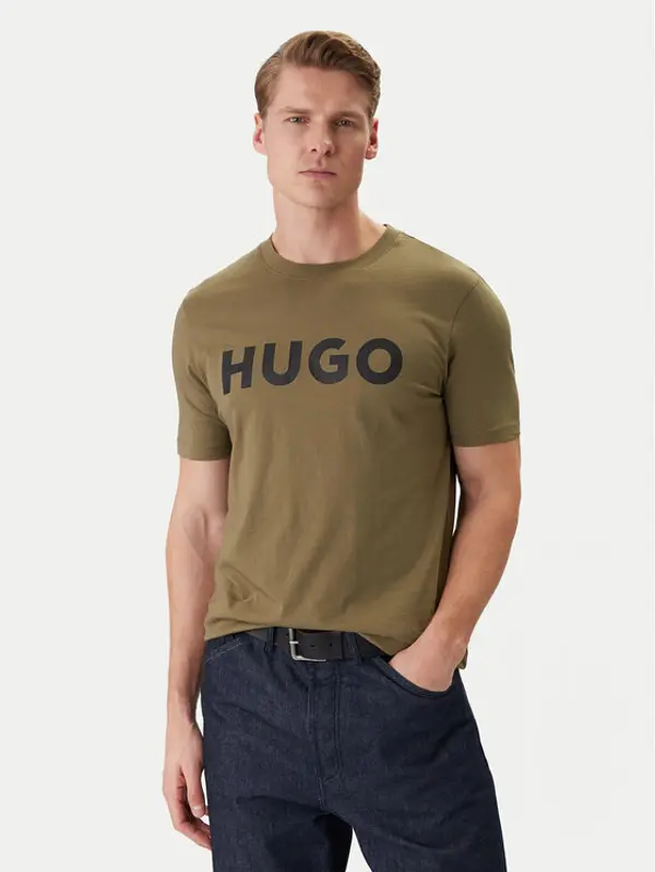HUGO HUGO T-shirt Dulivio 50467556 Kaki Regular Fit