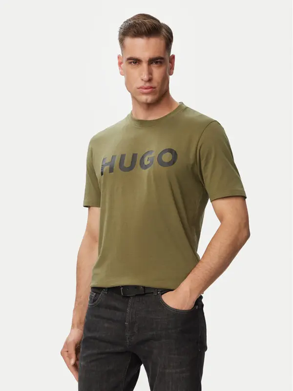 HUGO HUGO T-shirt Dulivio 50467556 Zelena Regular Fit