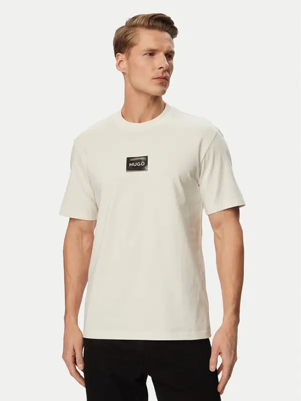 HUGO HUGO T-shirt Dumeon 50557445 Krem Regular Fit