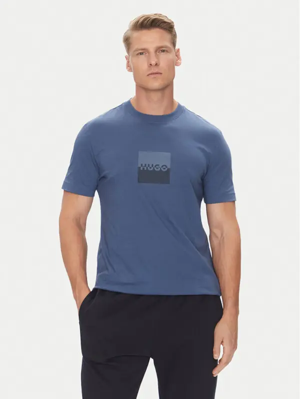HUGO HUGO T-shirt Dusplit 50542784 Tamnoplava Regular Fit