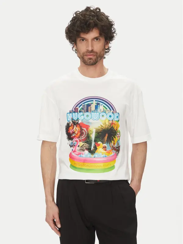 HUGO HUGO T-shirt Duwood 50538512 Bijela Relaxed Fit