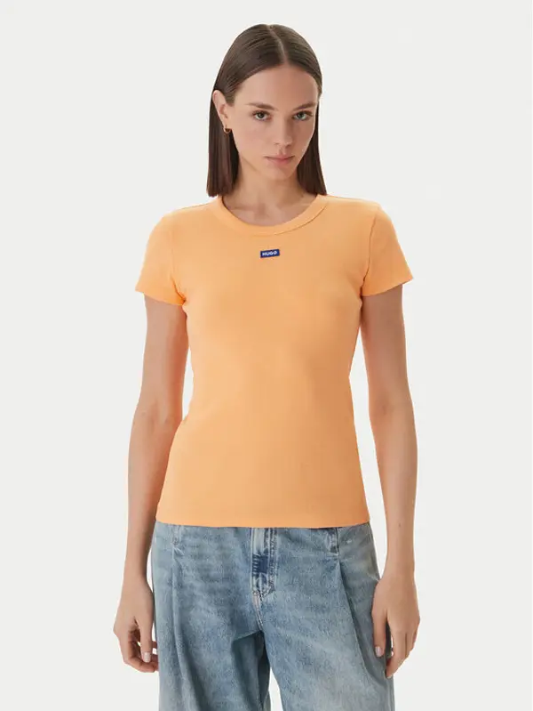 HUGO HUGO T-shirt Easy 50523924 Narančasta Slim Fit