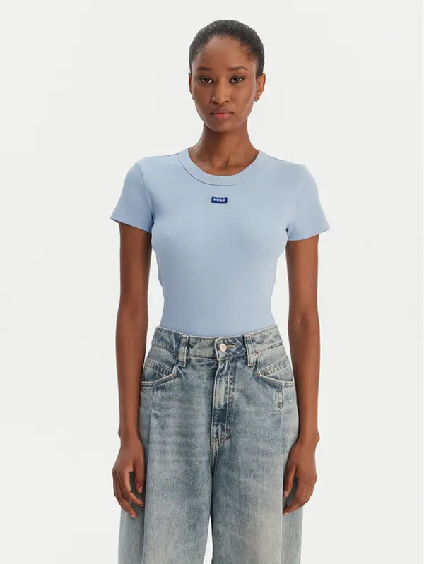 HUGO HUGO T-shirt Easy 50523924 Svijetloplava Slim Fit