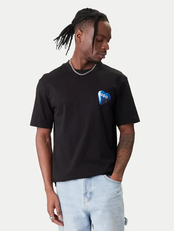 HUGO HUGO T-shirt Nalentinio 50562727 Crna Regular Fit
