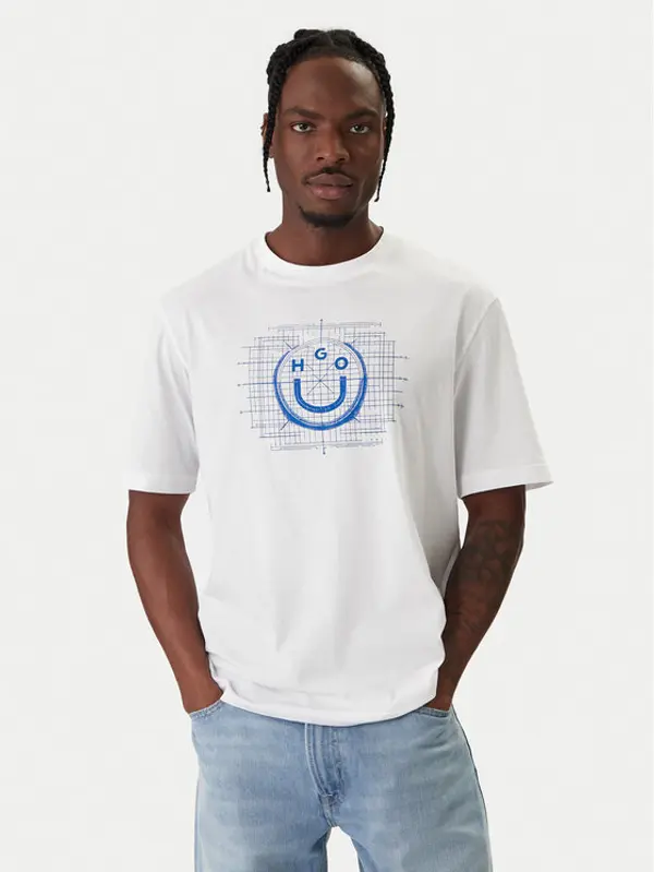 HUGO HUGO T-shirt Namerix 50554350 Bijela Regular Fit