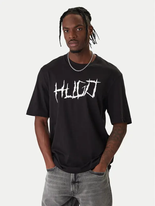 HUGO HUGO T-shirt Namerix 50554350 Crna Regular Fit