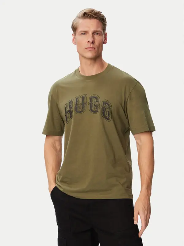 HUGO HUGO T-shirt Nerpient 50566041 Kaki Regular Fit