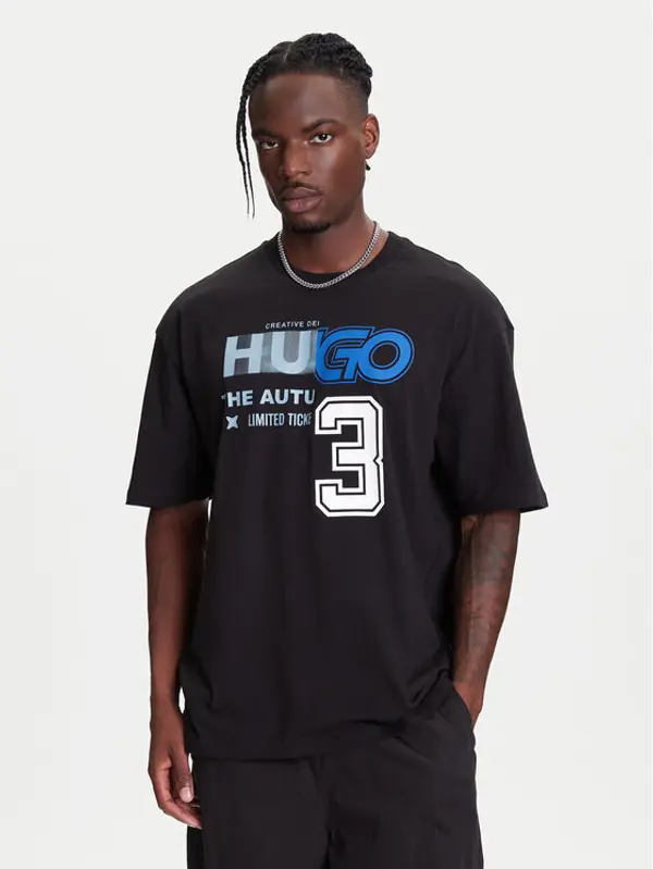 HUGO HUGO T-shirt Nesite 50544168 Crna Loose Fit
