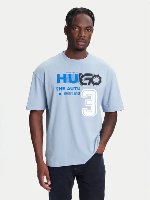 HUGO HUGO T-shirt Nesite 50544168 Plava Loose Fit
