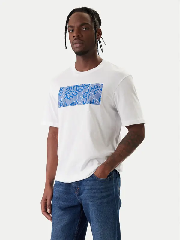 HUGO HUGO T-shirt Nierofix 50554369 Bijela Regular Fit