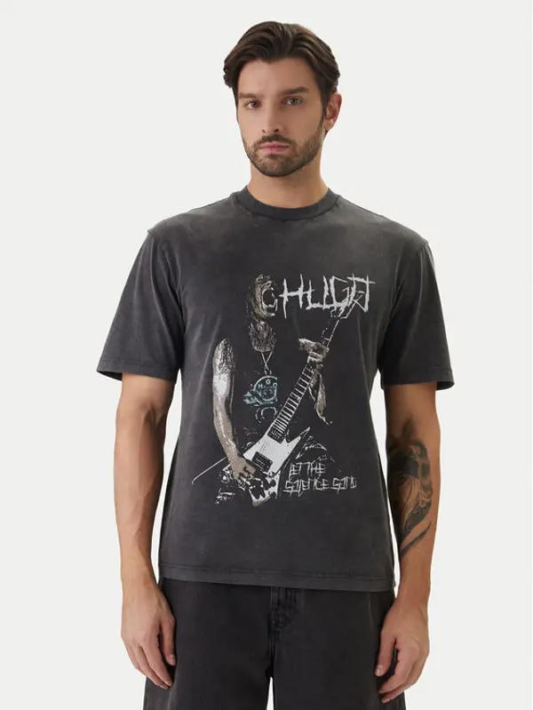 HUGO HUGO T-shirt Noctornix 50554368 Crna Regular Fit