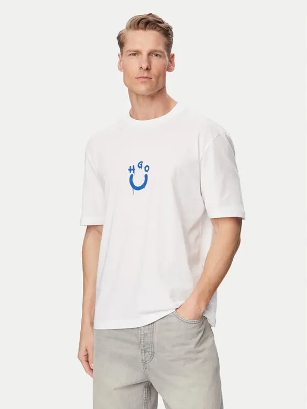 HUGO HUGO T-shirt Norizom 50560112 Bijela Regular Fit