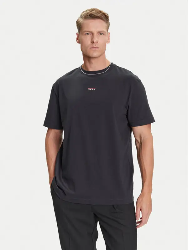 HUGO HUGO T-shirt Split Logo 50544185 Crna Relaxed Fit