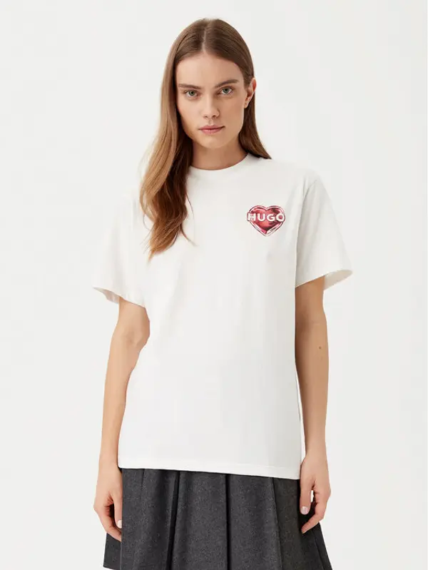HUGO HUGO T-shirt Vintage 50534545 Bijela Boxy Fit