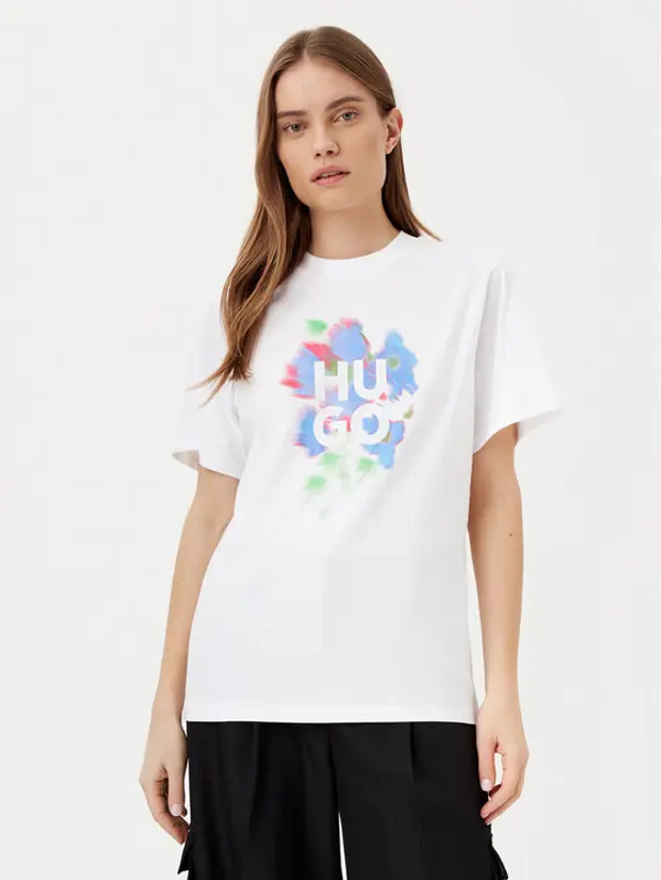 HUGO HUGO T-shirt Vintage 50534545 Bijela Boxy Fit