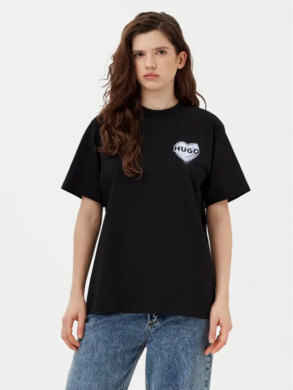 HUGO HUGO T-shirt Vintage 50534545 Crna Boxy Fit
