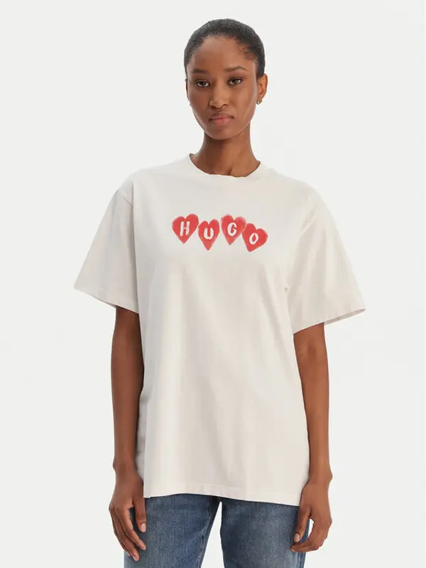 HUGO HUGO T-shirt Vintage 50561164 Bež Relaxed Fit