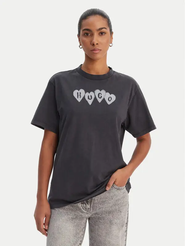 HUGO HUGO T-shirt Vintage 50561164 Crna Relaxed Fit