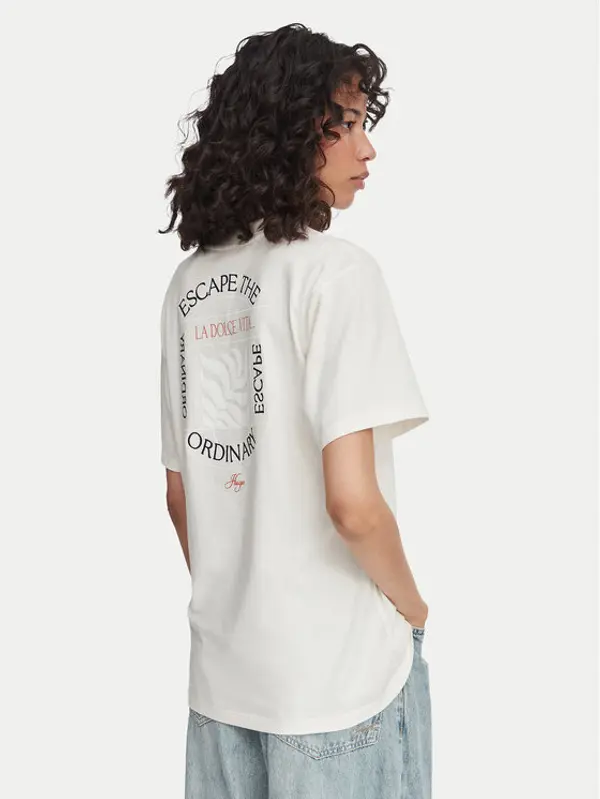 HUGO HUGO T-shirt Vintage 50573326 Bijela Oversize