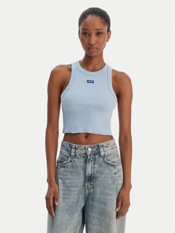 HUGO HUGO Top Baby 50511450 Svijetloplava Slim Fit
