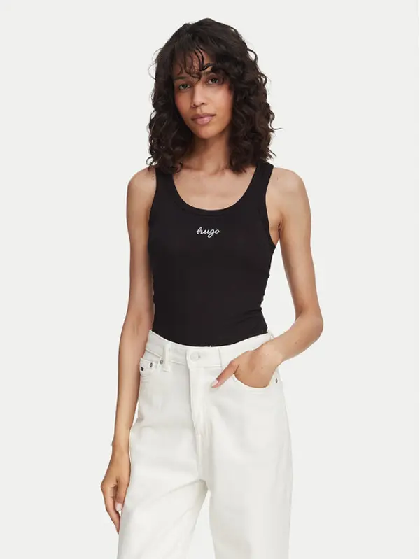 HUGO HUGO Top Damatank 50572293 Crna Extra Slim Fit