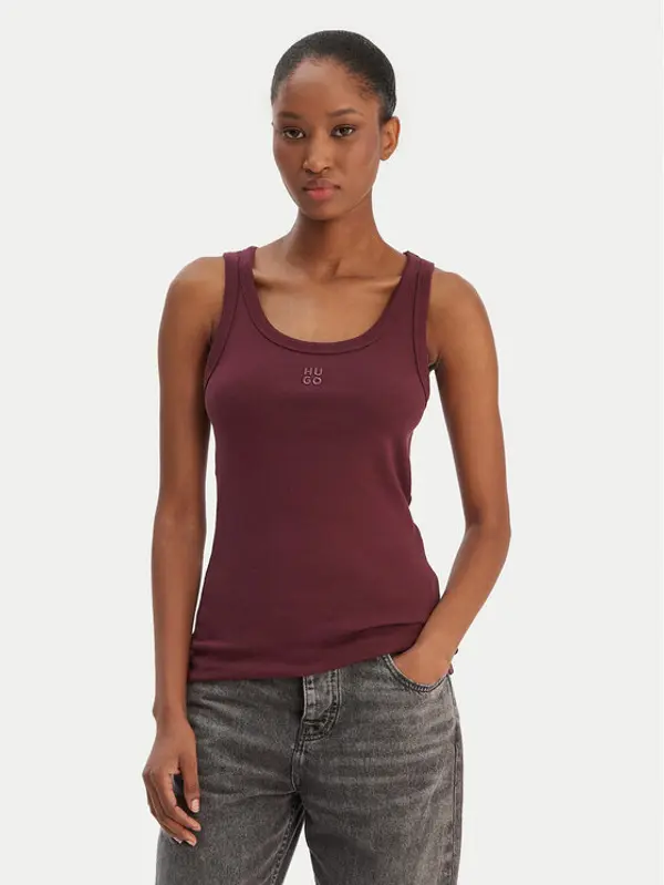 HUGO HUGO Top Datamia 50514489 Tamnocrvena Slim Fit