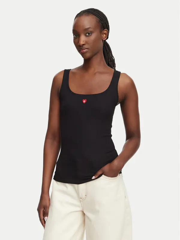 HUGO HUGO Top Heart 50566824 Crna Regular Fit